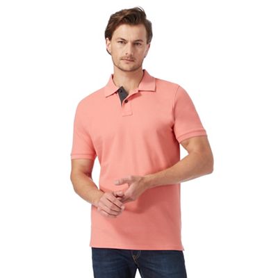 Big and tall light pink textured polo shirt
